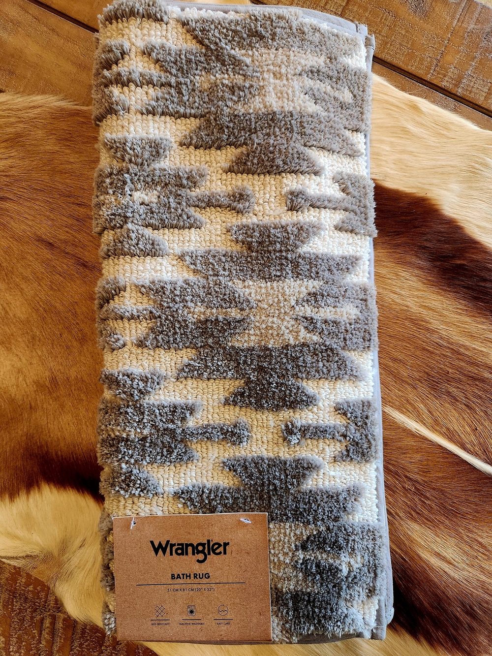 Wrangler Gray & Cream Bath Rug
